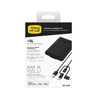 OtterBox Mobile Charging Kit Power Bank 5,000 mAh and 3 in 1 Cable 1m-Black