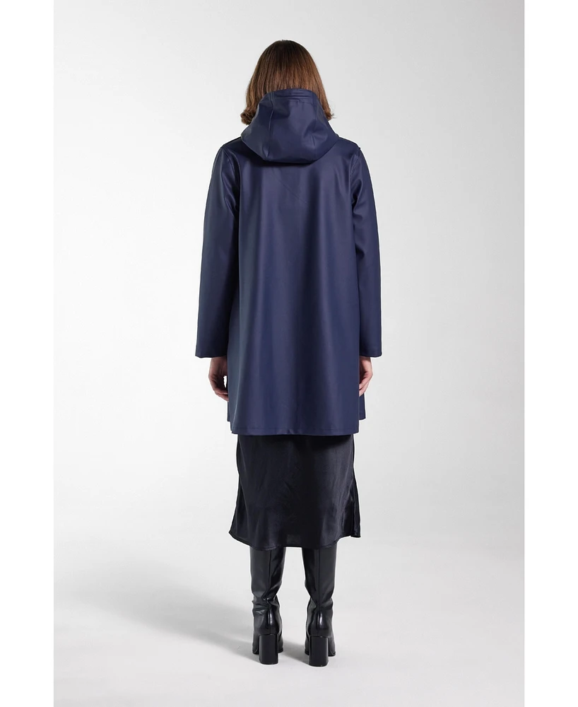 Stutterheim Women's Mosebacke Hooded Long Sleeve Raincoat