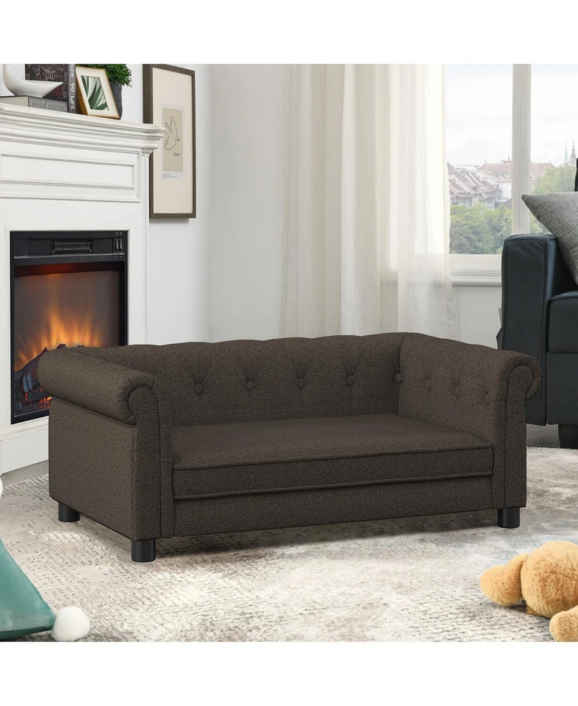 Streamdale Furniture Elegant Elevated Dog Sofa Bed - Dark Brown