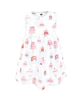 Hudson Baby Girls Cotton Dress and Cardigan 2pc Set, Winter Forest