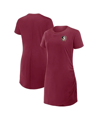 Fanatics Women's Garnet Florida State Seminoles Ruched Drape T-Shirt Dress