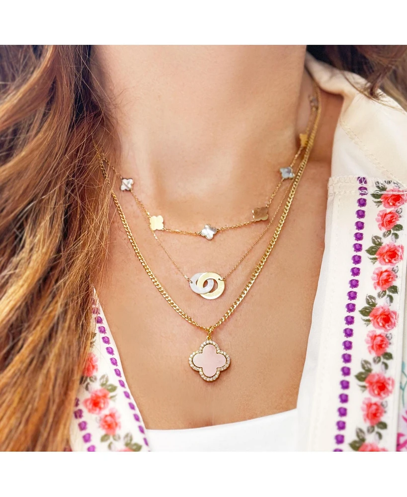 The Lovery Gold Interlocking Infinity Necklace 14K Gold