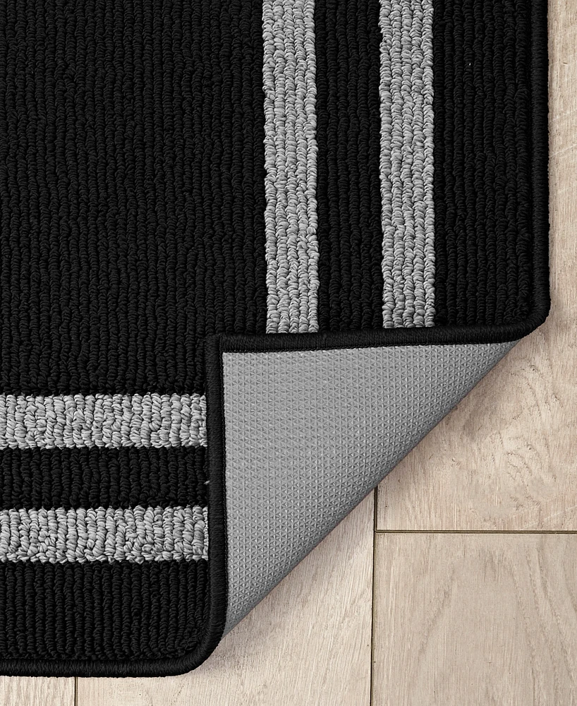 Jean Pierre Double Line Border Tufted - Machine Washable Runner Rug