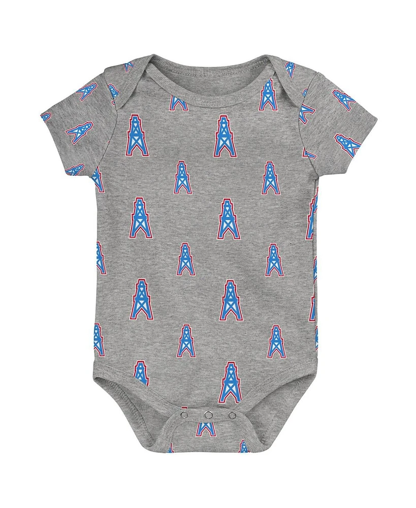 Outerstuff Baby Boys and Girls 3-Pack Tennessee Titans Oilers Throwback Team Starter Bodysuit