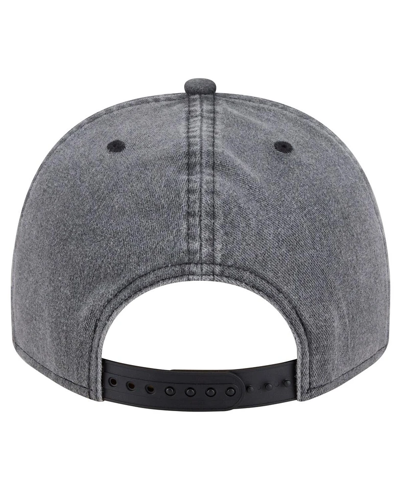New Era Men's Charcoal Dallas Mavericks Throwback Washed Pre-Curved 9FIFTY Snapback Hat