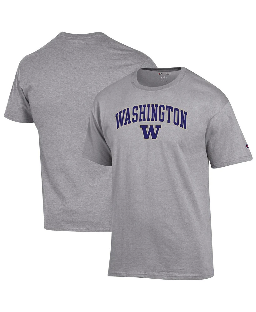 Champion Men's Heather Gray Washington Huskies Arch Over Logo T-Shirt