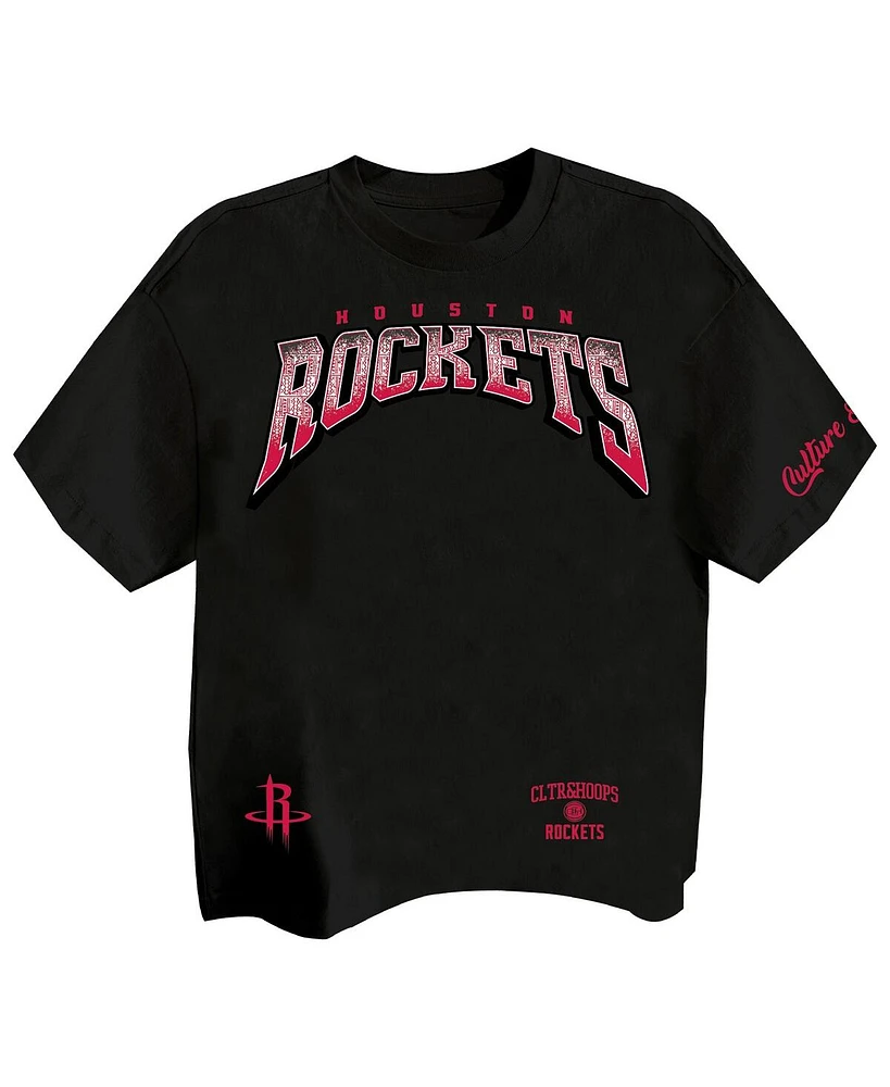 Two Hype Men's Black Houston Rockets Drip Dime Collection Premium T-Shirt