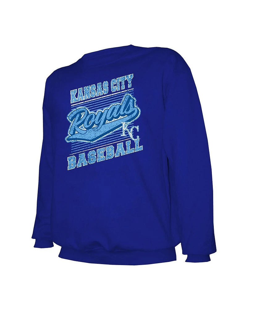 Stitches Men's Royal Kansas City Royals Lightweight Crew Sweatshirt