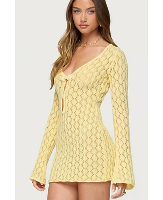 Edikted Women's Brie Cut Out Crochet Mini Dress