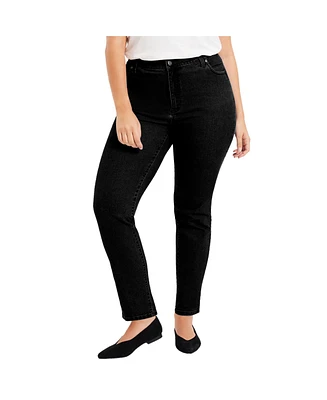 June + Vie Women's Plus Curvie Fit Straight-Leg Jeans