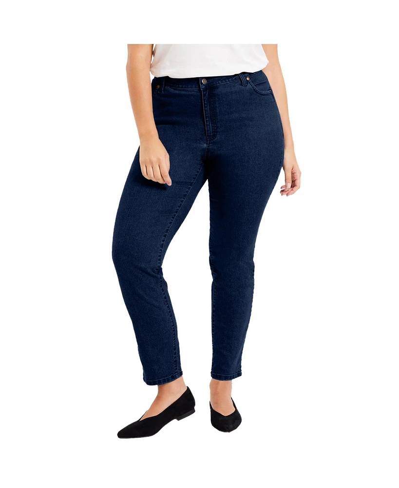 June + Vie Women's Plus Curvie Fit Straight-Leg Jeans