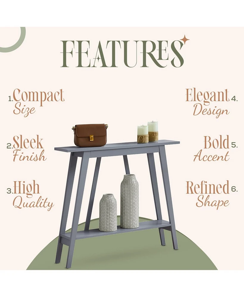 Kings Brand Furniture Conway Console Table Functional Narrow Wood Accent Entryway with Storage Shelf