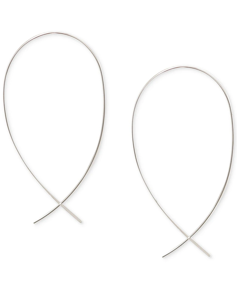 Lauren Ralph Sculptural Threader Small Hoop Earrings, 1"