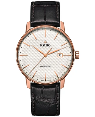 Rado Men's Swiss Automatic Coupole Classic Dark Brown Leather Strap Watch 41mm R22877025