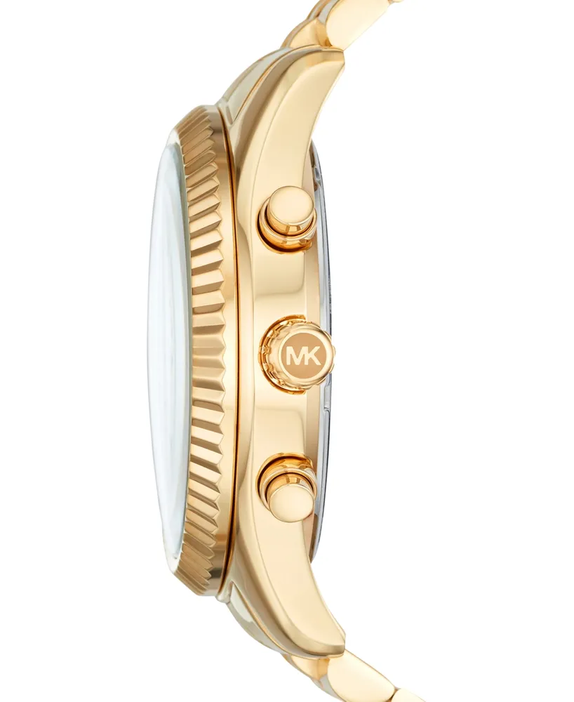 Michael Kors Men's Chronograph Lexington Gold-Tone Stainless Steel Bracelet Watch 44mm MK8494