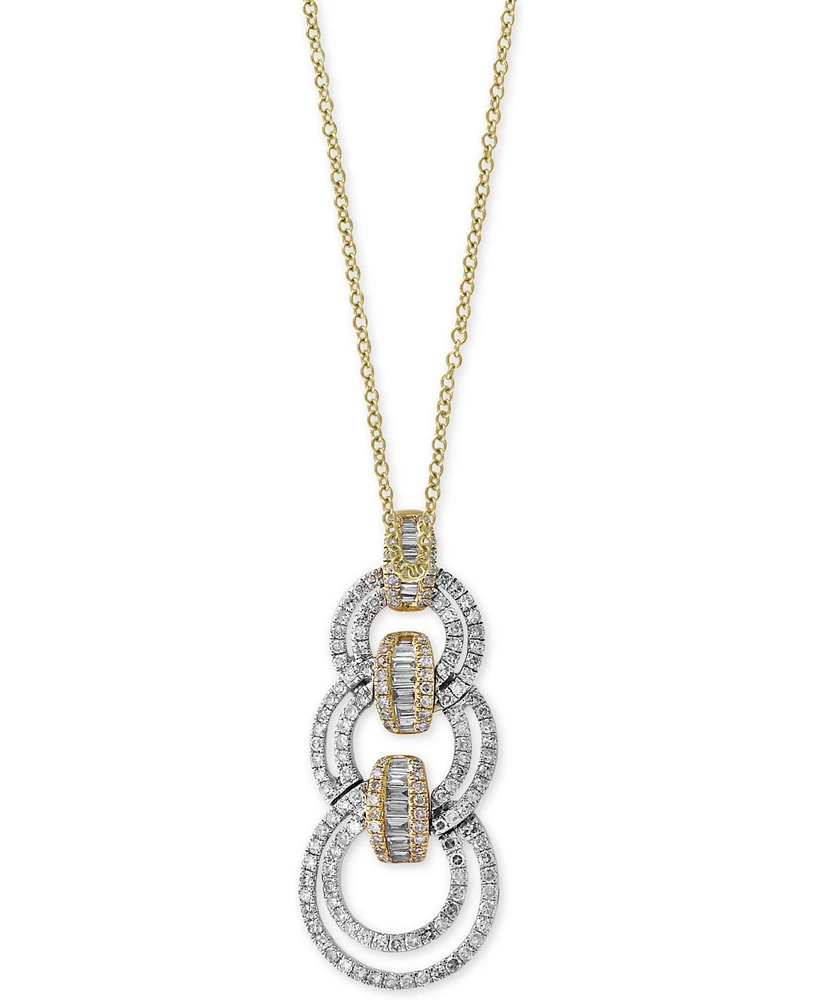 Effy Diamond Link Pendant Necklace (7/8 ct. t.w.) in 14k Gold and White Gold