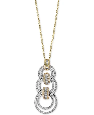 Effy Diamond Link Pendant Necklace (7/8 ct. t.w.) in 14k Gold and White Gold
