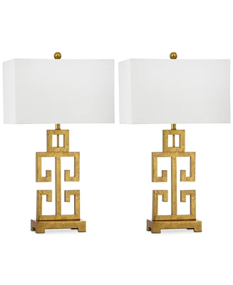 Safavieh Set of 2 Greek Key Gold-Tone Table Lamps
