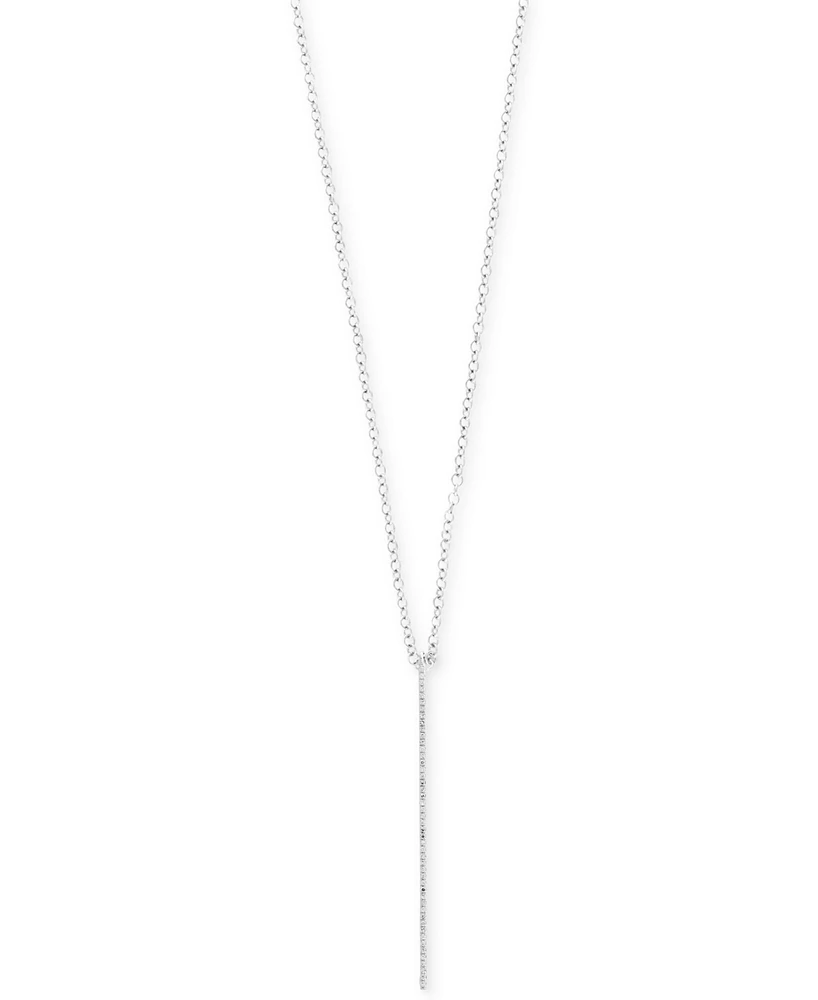Pave Rose by Effy Diamond Vertical Bar Pendant Necklace (1/8 ct. t.w.) 14k Rose, Yellow, and White Gold