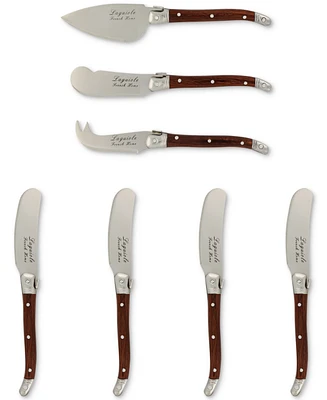 French Home Laguiole Pakkawood Cheese Knife & Spreader Set 7 Piece.