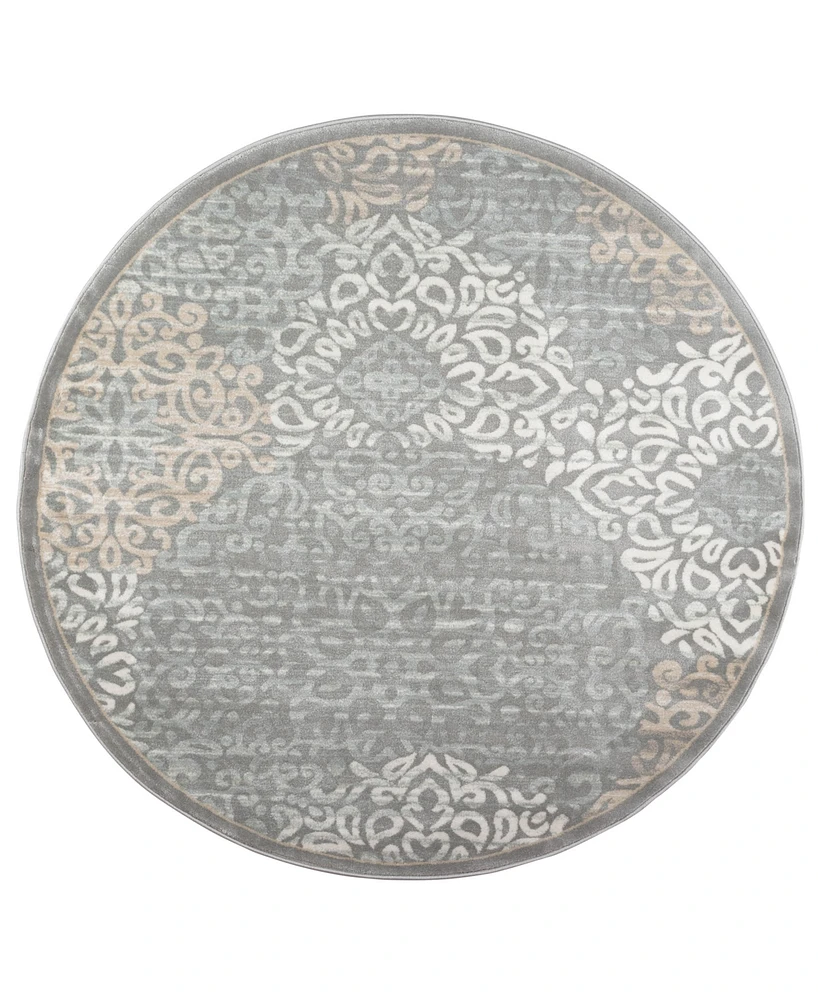 Closeout! Km Home Teramo Intrigue 5'3" Round Area Rug