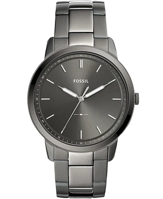Fossil Men's Minimalist Smoke Stainless Steel Bracelet Watch 44mm