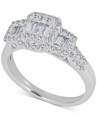 Diamond Baguette Engagement Ring (3/4 ct. t.w.) in 14k White Gold