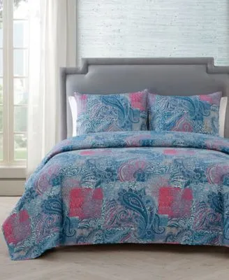 Vcny Home Ava Paisley 3 Pc. Quilt Set