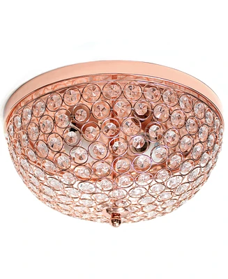 Elegant Designs 2 Light Elipse Crystal Flush Mount Ceiling Light