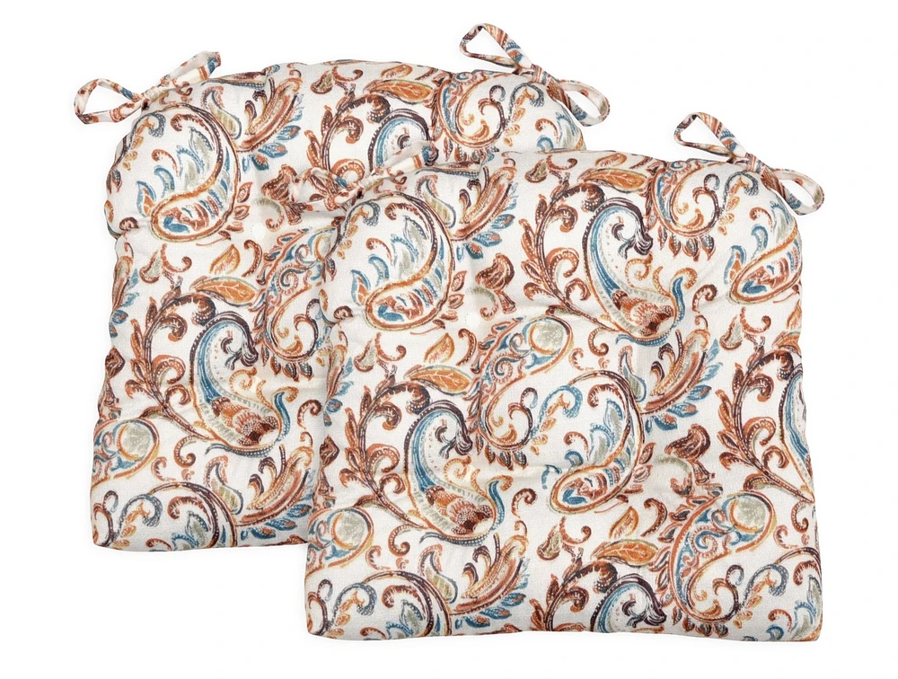 Arlee Home Fashions Paisley 2-Pack Chair Pads