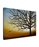 Ready2HangArt, 'Single Leaf' Tree Canvas Wall Art, 30x40"