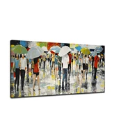 Ready2HangArt, 'Crowded Umbrellas' Abstract Canvas Wall Art, 18x36"