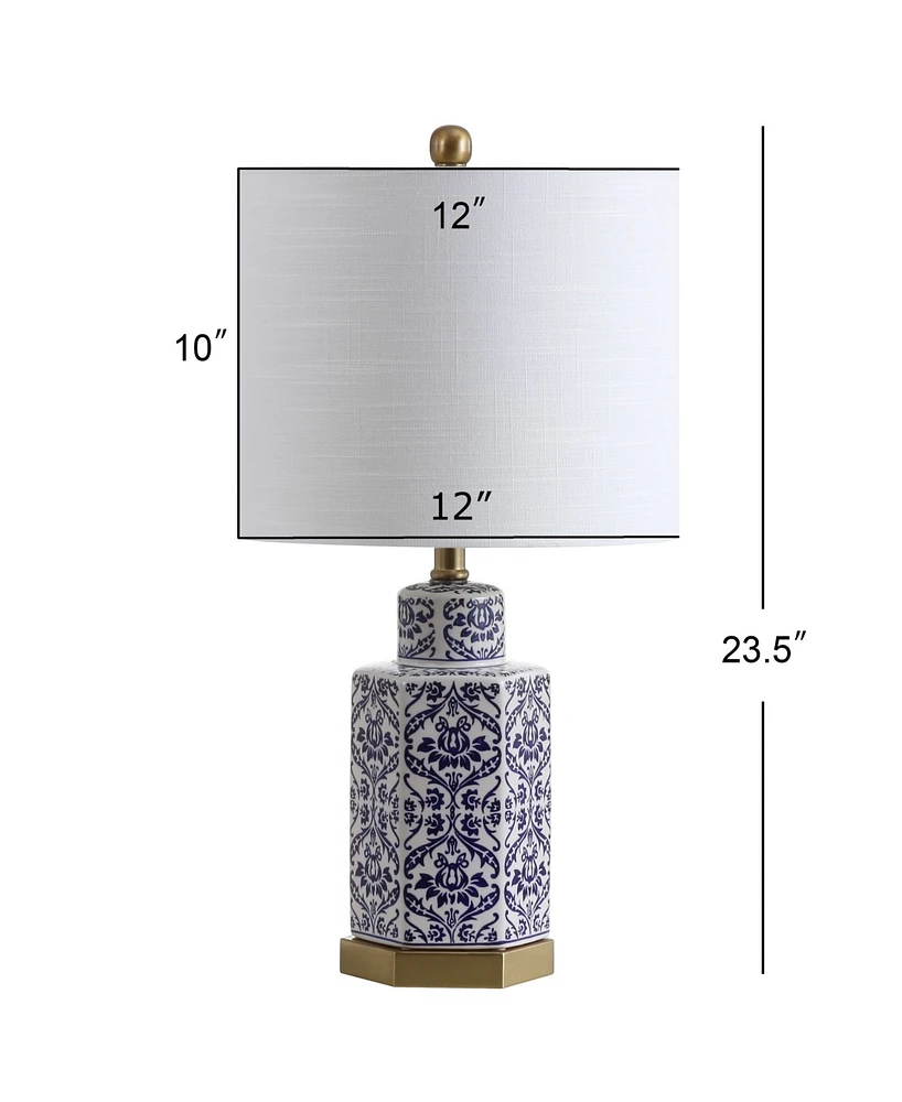 Jonathan Y Diana 23.5" Ginger Jar Ceramic,Metal Led Table Lamp