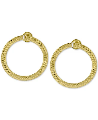Doorknocker Circle Drop Earrings in 14k Gold
