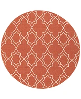 Closeout! Livabliss Alfresco Alf-9591 Rust 5'3" Round Area Rug, Indoor/Outdoor