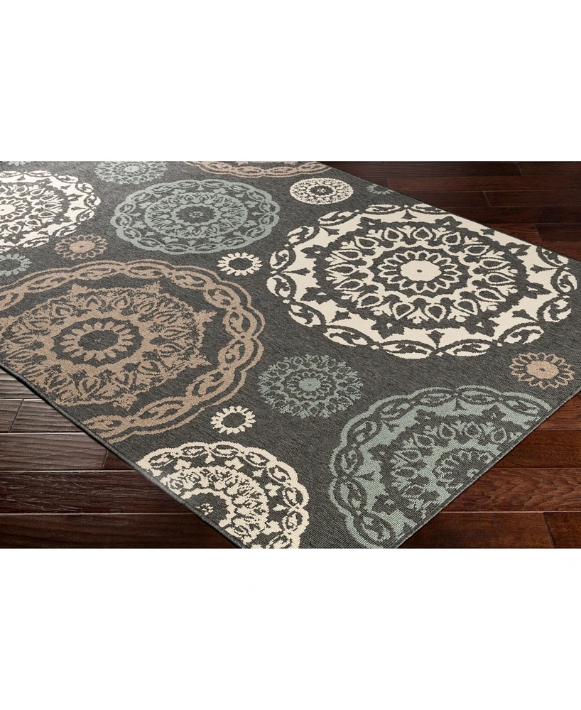 Livabliss Alfresco Alf-9668 Black 3' x 5'6" Area Rug, Indoor/Outdoor