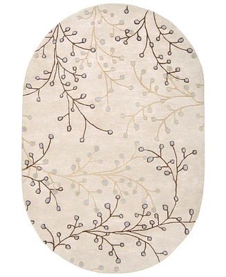 Livabliss Athena Ath-5008 Taupe 6' x 9' Oval Area Rug