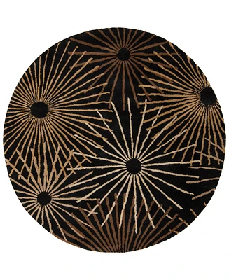 Livabliss Forum Fm-7090 Black 6' Round Area Rug
