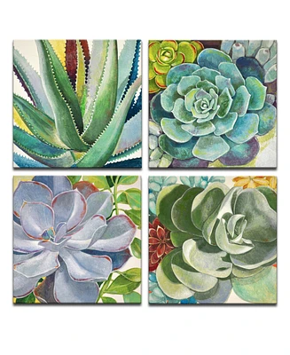 Ready2HangArt 'Botanical Bliss' 4 Piece Floral Canvas Wall Art Set, 24x24"