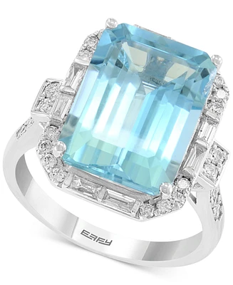 Effy Aquamarine (6-7/8 ct. t.w.) & Diamond (1/2 Ring 14k White Gold