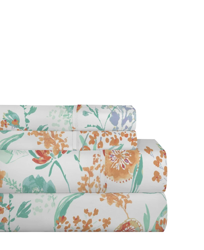 Celeste Home Luxury Weight Printed Cotton Flannel Sheet Set