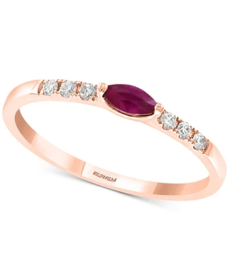 Effy Ruby (1/6 ct. t.w.) and Diamond (1/10 ct. t.w.) Ring in 14k Rose Gold (Also available in Tsavorite)