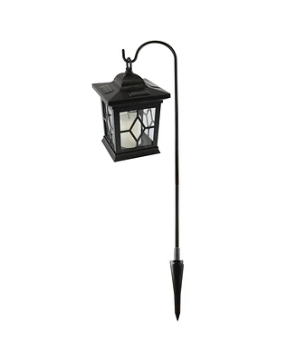 Lumabase Black Solar Lantern and Metal Shepherd's Hook