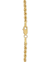Lightweight 14k Gold Diamond-Cut Rope Chain 18" Necklace (2-1/2mm)
