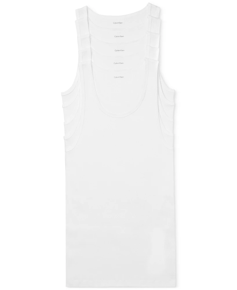 Calvin Klein Men's 5-Pack Cotton Classics Tank Top Undershirts