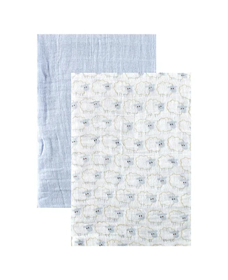 Hudson Baby Boys 2Pk Muslin Blanket