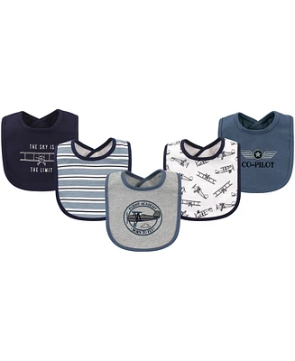 Hudson Baby Boys 5Pk Interlock Bibs