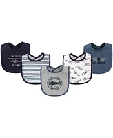 Hudson Baby Boys 5Pk Interlock Bibs