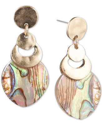 lonna & lilly Gold-Tone Abalone-Look Medium Drop Earrings