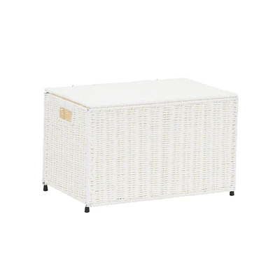 Household Essentials Small Wicker storage Chest, White